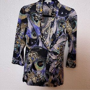 Laura Max Feather Print blouse